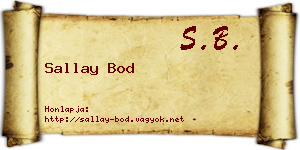 Sallay Bod névjegykártya